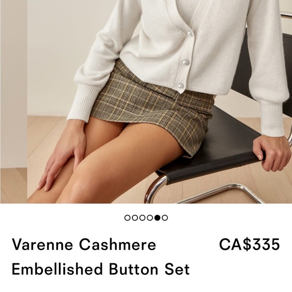 Varenne Cashmere Embellished Button Set - Picture 4 of 4